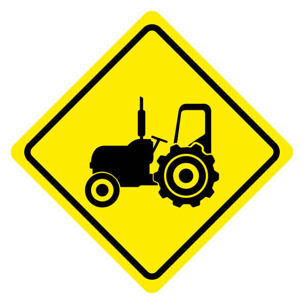 Yellow sign with tractor